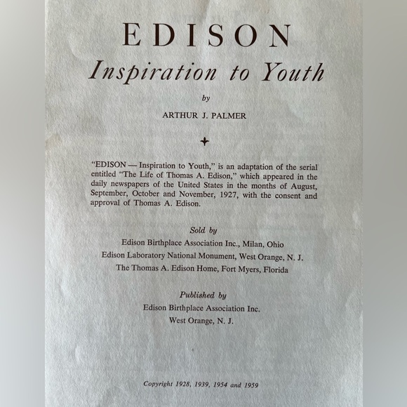 Edison Inspiration To Youth Softcover - Picture 2 of 10